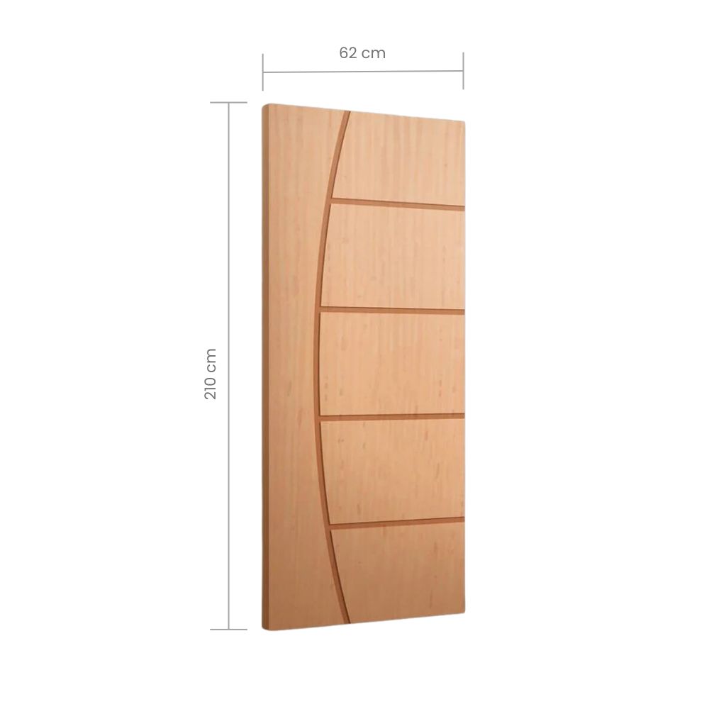 Porta Porta Madeira Angelim Frisada Curva 210x62x3,5cm 02