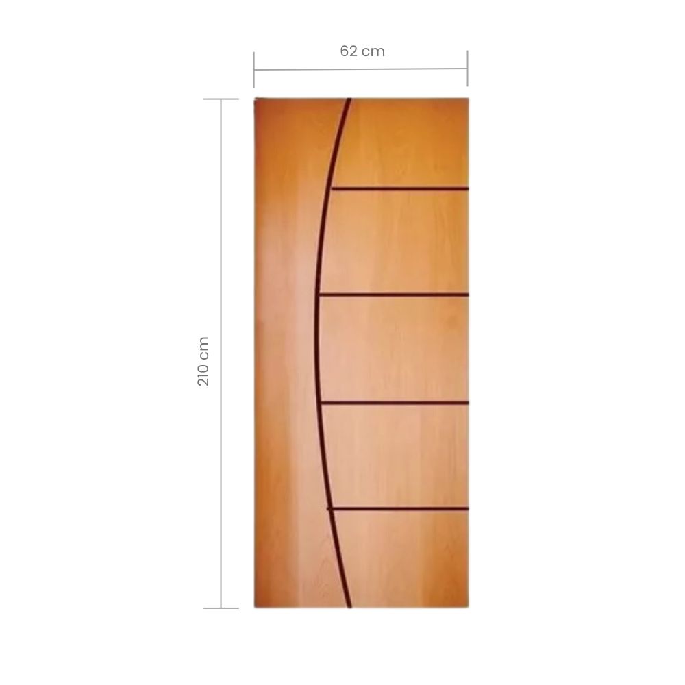 Porta Porta Madeira Tauari Frisada Curva 210x62x3,5cm 02