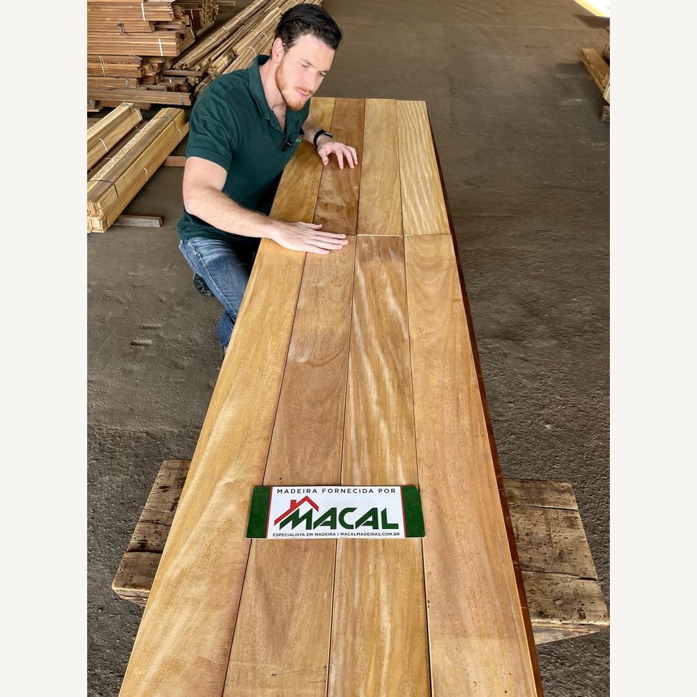 Deck Garapa Extra 14,5 cm - vista com escala